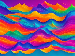 Abstract Colorful Background with Waves By Generative AI
