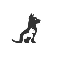 Pet Shop Vet Animals Vector Icon In modern flat style