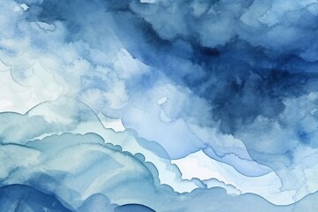 Minimal light and dark blue simple soft aerial ocean wave watercolor texture Generative AI