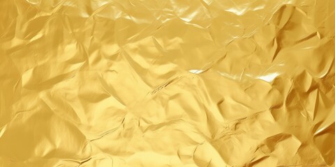Seamless gold leaf texture for the backdrop. Metallic foil in a repeating crumpled golden yellow design. Generative Ai.