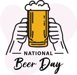 National Beer day vector illustration