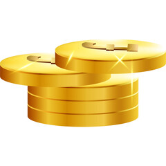 Stacked Gold Pound Sterling Coins