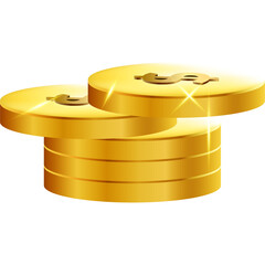 Stacked Gold Dollar Coins