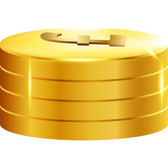 Stacked Gold Pound Sterling Coins
