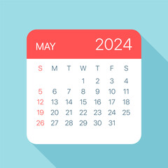 May 2024 Calendar Leaf - Vector Illustration