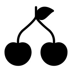 cherries glyph icon
