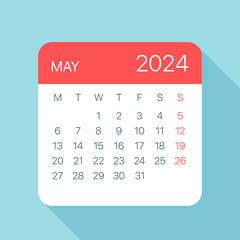 May 2024 Calendar Leaf - Vector Illustration
