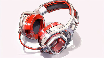 Sketch of a gaming-themed headset design. Generative AI