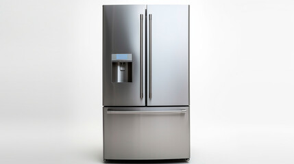 Refrigerator placed against a white backdrop. Generative AI