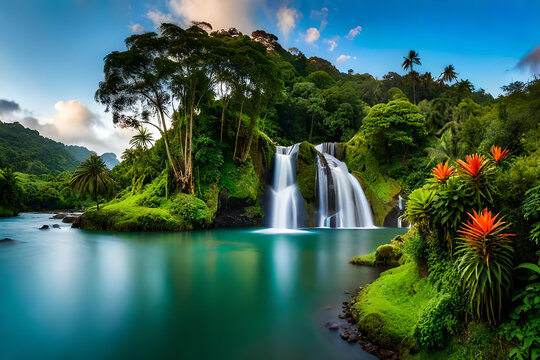 waterfall in plitvice national park with Neutrality concept