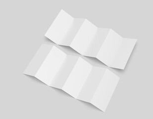 Blank 12 page fold brochure 3d template illustration.