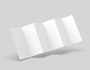 Blank 12 page fold brochure 3d template illustration.