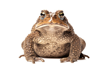 closeup image of european toad on white background.