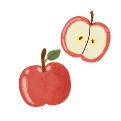 Apple kawaii hand drawn illustration