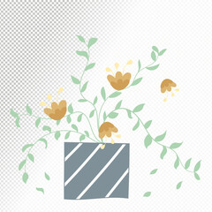 Plant with flower in decorative pot