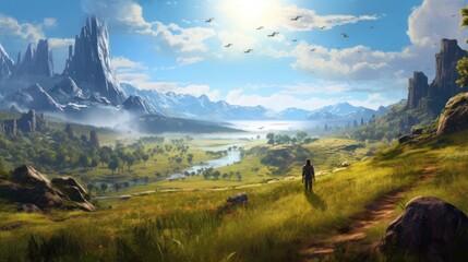 Obraz premium Fantasy Landscape Game Art
