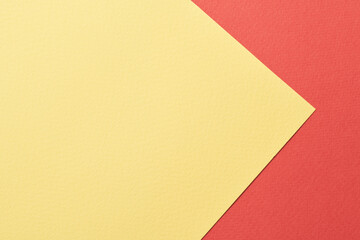 Rough kraft paper background, paper texture red yellow colors. Mockup with copy space for text