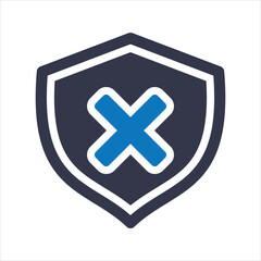 Obraz premium Security warning icon. Reject protection icon. Vector and glyph