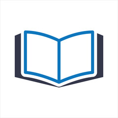 Open book icon. Book icon. Vector and glyph