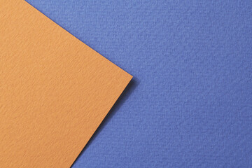 Rough kraft paper background, paper texture orange blue colors. Mockup with copy space for text