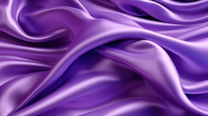 Fototapeta premium purple satin background with smooth folds. Satin silk fabric background. Rippling scarf texture. Luxury shiny wallpaper in purple. generative AI 