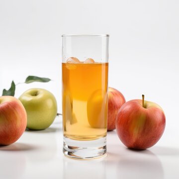 Apple juice isolated on white background. Generative AI