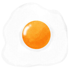 fried egg on white background - 613222734