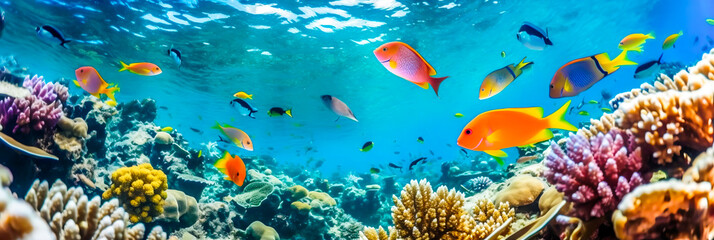 Fototapeta na wymiar Fische in Great Barrier Reef. Generiert mit KI