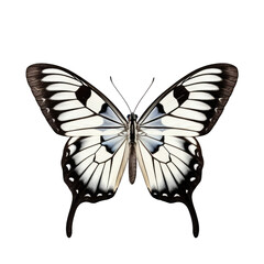 Common zebra white butterfly -  Graphium cloanthus 3. Transparent PNG. Generative AI