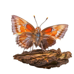 Eastern pine elfin butterfly -  Callophrys niphon. Transparent PNG. Generative AI
