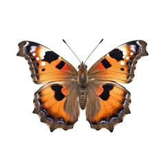 Small tortoiseshell butterfly -  Aglais urticae 3. Transparent PNG. Generative AI