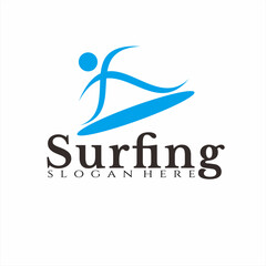 surfing logo concept