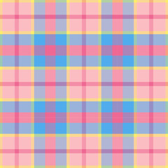 Bright playful sorbet palette summer plaid seamless vector pattern