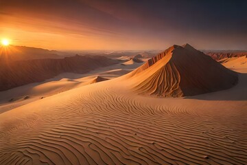Fototapeta na wymiar sunset in the desert country AI Generated