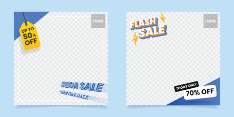 Mega sale and flash sale banner template for website and social media