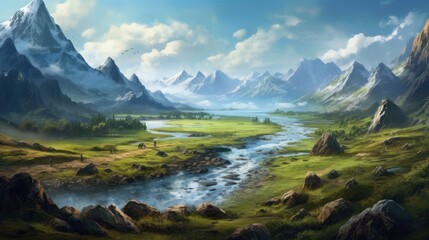 Obraz premium Beautiful Scenery Game Art