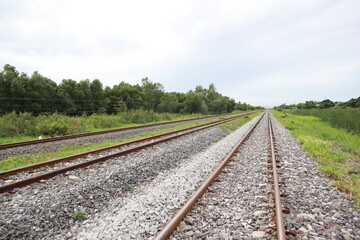 Fototapeta na wymiar forest railroad railway route to northern thailand railway