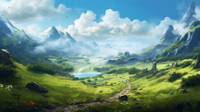 Beautiful Scenery Landscape Game Art