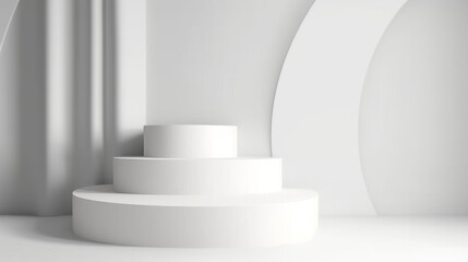 3d abstract background white podium for product. Generative ai