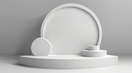 3d abstract background white podium for product. Generative ai