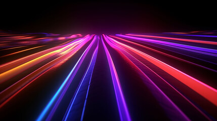Fototapeta na wymiar 3d render of flash neon and light glowing on dark scene. Generative ai
