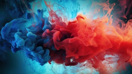 Fototapeta premium blue and red fire smoke