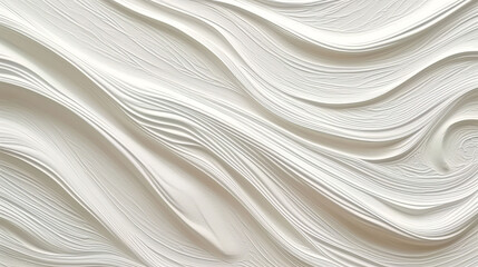 A minimalist white wall with abstract wavy lines. Generative ai