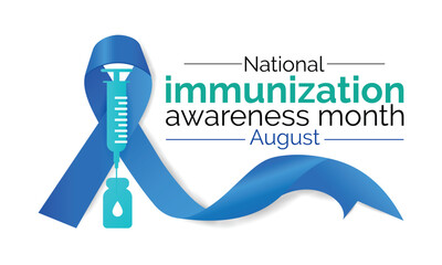 National Immunization awareness month. Background, banner, card, poster, template. Health awareness vector design. 