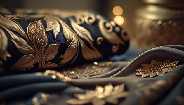 Fototapeta luxurious bridal wedding fabric cloth wallpaper for a premium look generative ai