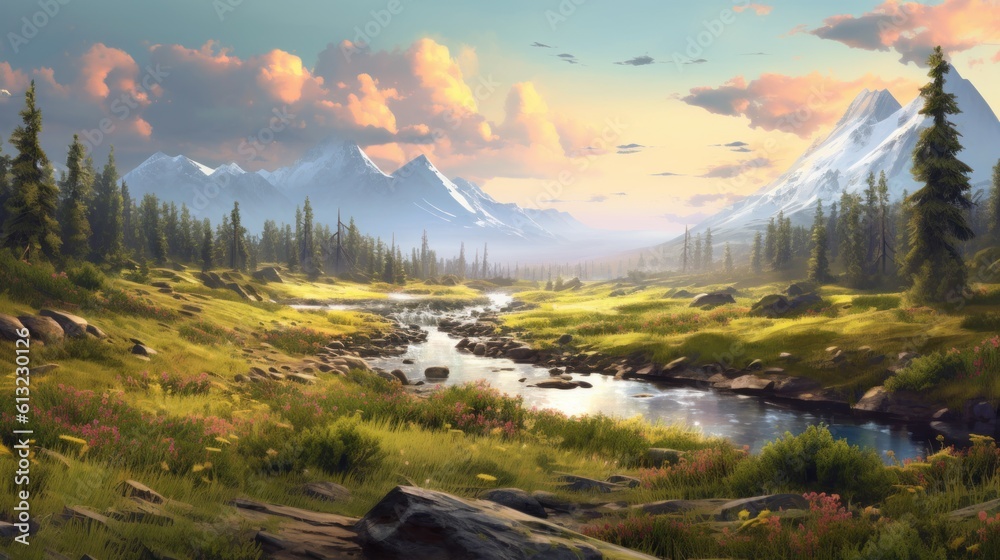 Wall mural Fantasy Landscape Game Art