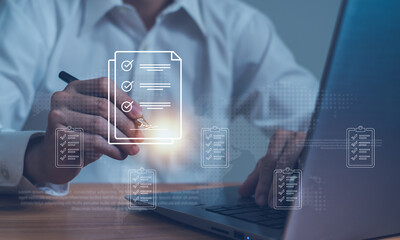 document management,Businessman signing one document on digital tablet, document management,Online...