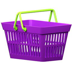Shopping basket. Grocery shop, online shopping. 3d icon