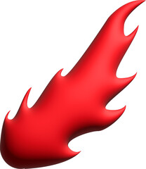 3D Flamming Meteorite