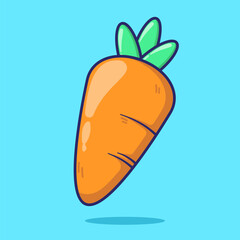 Carrot Vegetable Asset Vector, Flat Icon, Illustration.